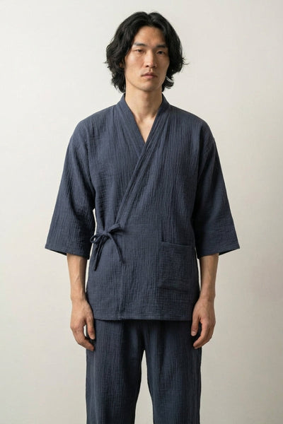 Pijama de Verano Japonés 'Asuha' Verde Algodón