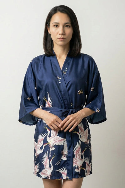 Pijama japonés azul estilo kimono
