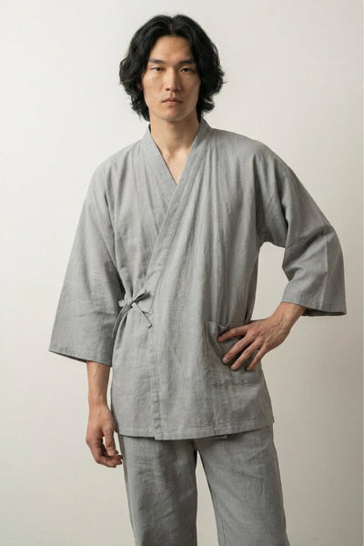 Pijama Jinbei Verde 'Moegi' Lino Brotes
