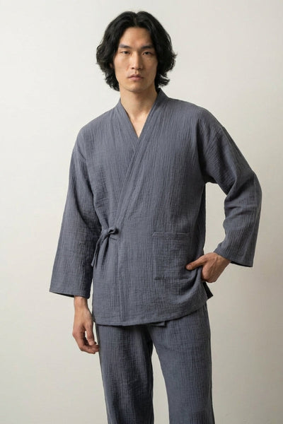 Pijama Ligero Japonés 'Aokiha' Azul Aoki