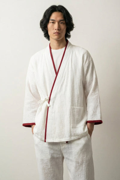 Pijama Tradicional Japonés 'Shirobeni' Blanco
