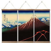 Pintura japonesa antigua Fuji Hakuro inspirada en el Sanka Hakuu tormenta sobre lienzo Ropa Japonesa