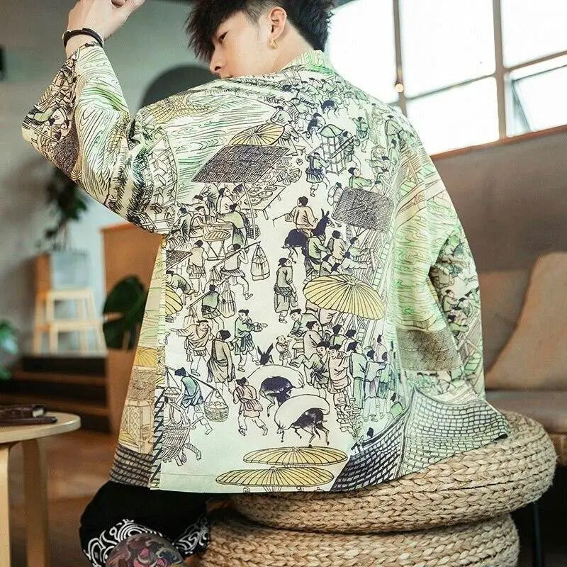 Chaqueta kimono estampada
