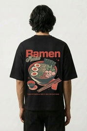 Camiseta ramen bol de fideos estampado japonés oversize Ropa Japonesa