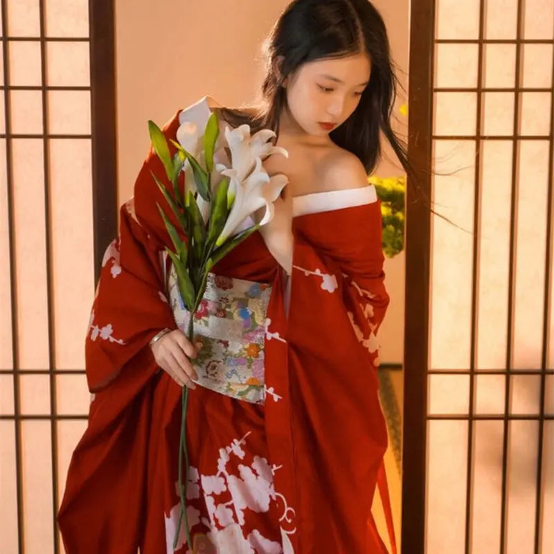 Vestido japonés rojo