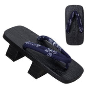 Geta japonesa Okimari con hanao dragón y fénix blancos sobre madera negra yakisugi Ropa Japonesa