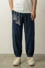 Sarouel Japonés 'Raijin' Marino pantalón japonés streetwear Ropa Japonesa