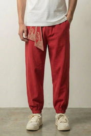 Sarouel Japonés 'Raijin' Rojo pantalón japonés streetwear Ropa Japonesa