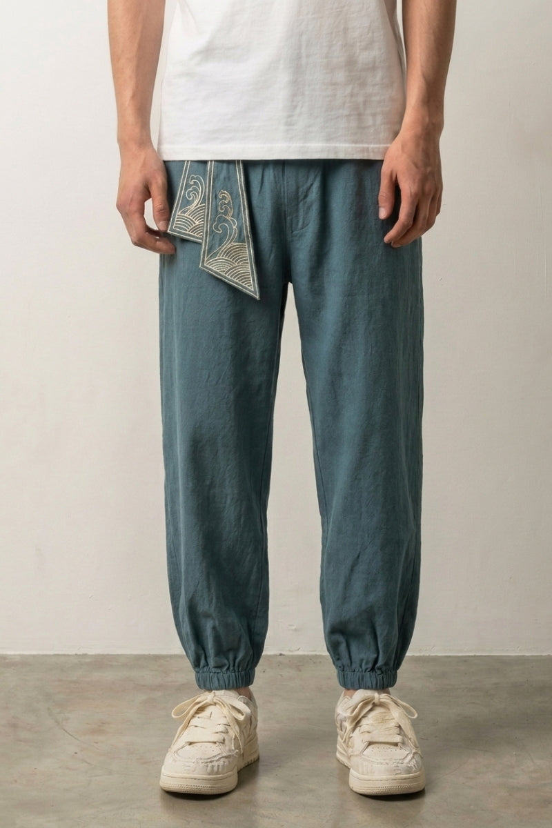 Sarouel Japonés 'Raijin' Verde pantalón japonés streetwear Ropa Japonesa