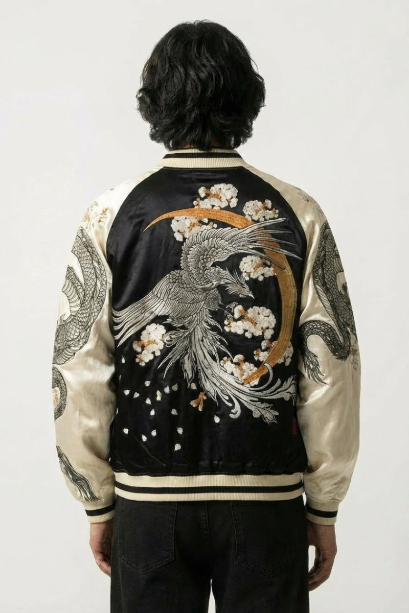 Cazadora Satori Sukajan Yokosuka bordado en la espalda poliéster cazadora souvenir sukajan streetwear japonés Ropa Japonesa