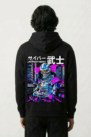 Sudadera cyberpunk samurái esqueleto estampado japonés oversize Ropa Japonesa