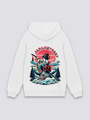 Sudadera geisha y samurái estampado japonés oversize