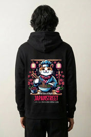 Sudadera gato cocinero ramen estampado japonés oversize Ropa Japonesa