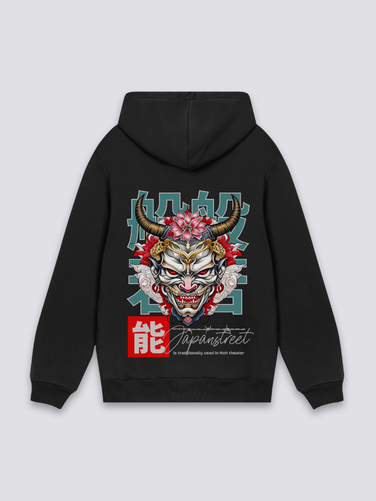 Sudadera diseño japonés hannya estampado japonés oversize
