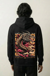 Sudadera dragón japonés dorado estampado japonés oversize Ropa Japonesa