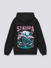 Sudadera flor de cerezo estampado japonés oversize