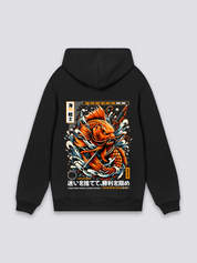 Sudadera carpa koi en la ola estampado japonés oversize