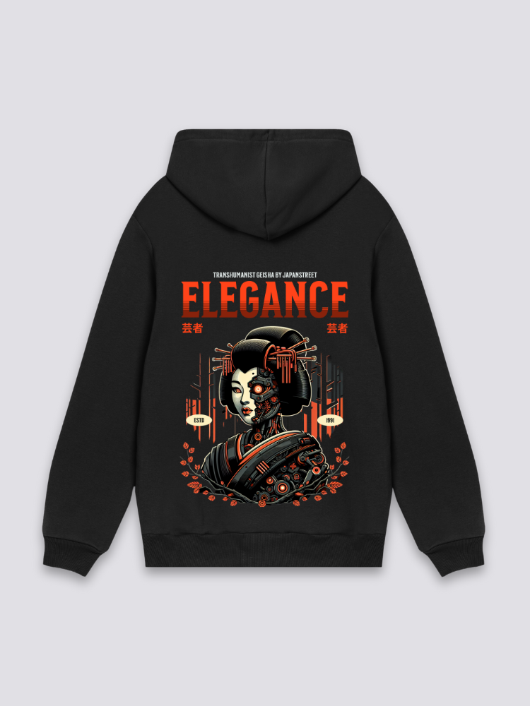 Sudadera geisha cyborg estampado japonés oversize