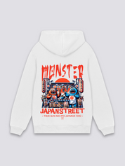 Sudadera food truck monster blanco estampado japonés oversize