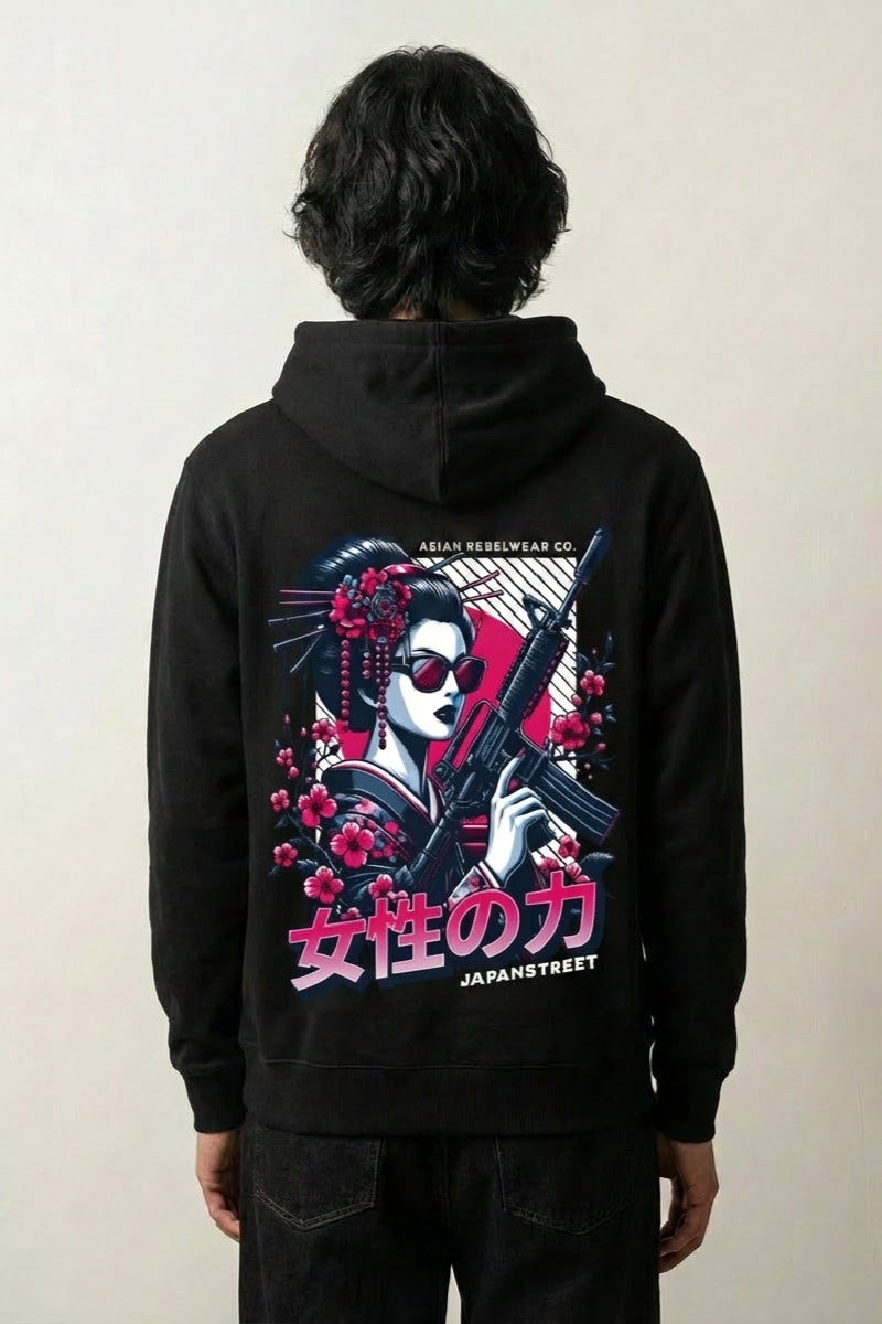 Sudadera rana samurái yokai estampado japonés oversize Ropa Japonesa