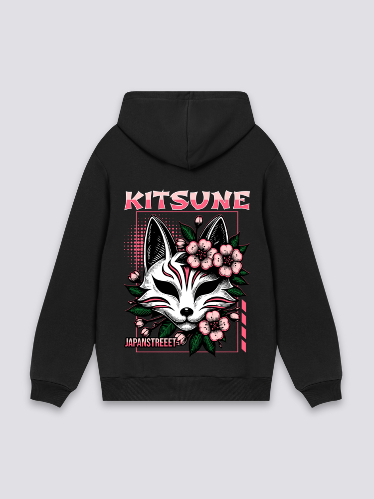Sudadera Kitsune estampado japonés oversize