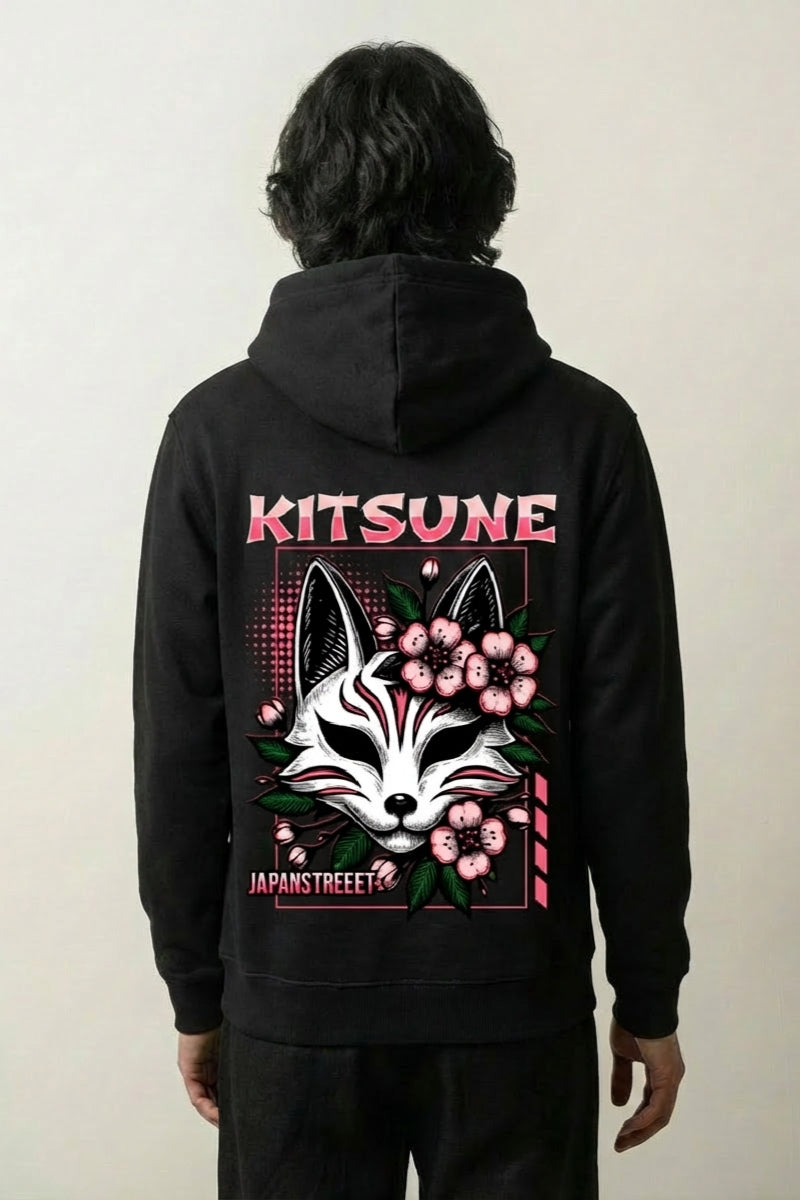 Sudadera Kitsune - キツネ sudadera japonesa llevada estilo streetwear japonés Ropa Japonesa