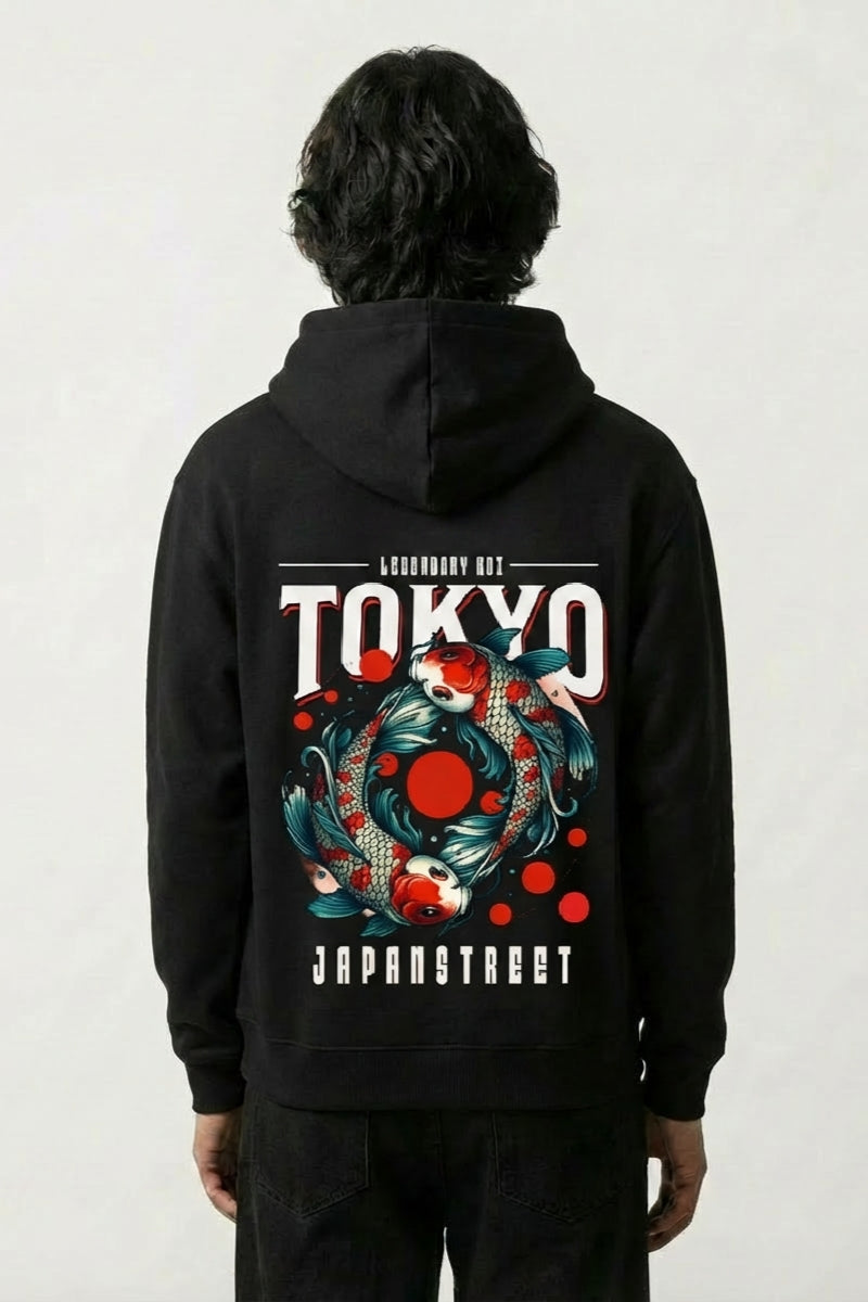 Sudadera Koi Carp - フィッシュ sudadera japonesa llevada estilo streetwear japonés Ropa Japonesa