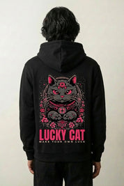 Sudadera Maneki Neko - 招き猫 sudadera japonesa llevada estilo streetwear japonés Ropa Japonesa