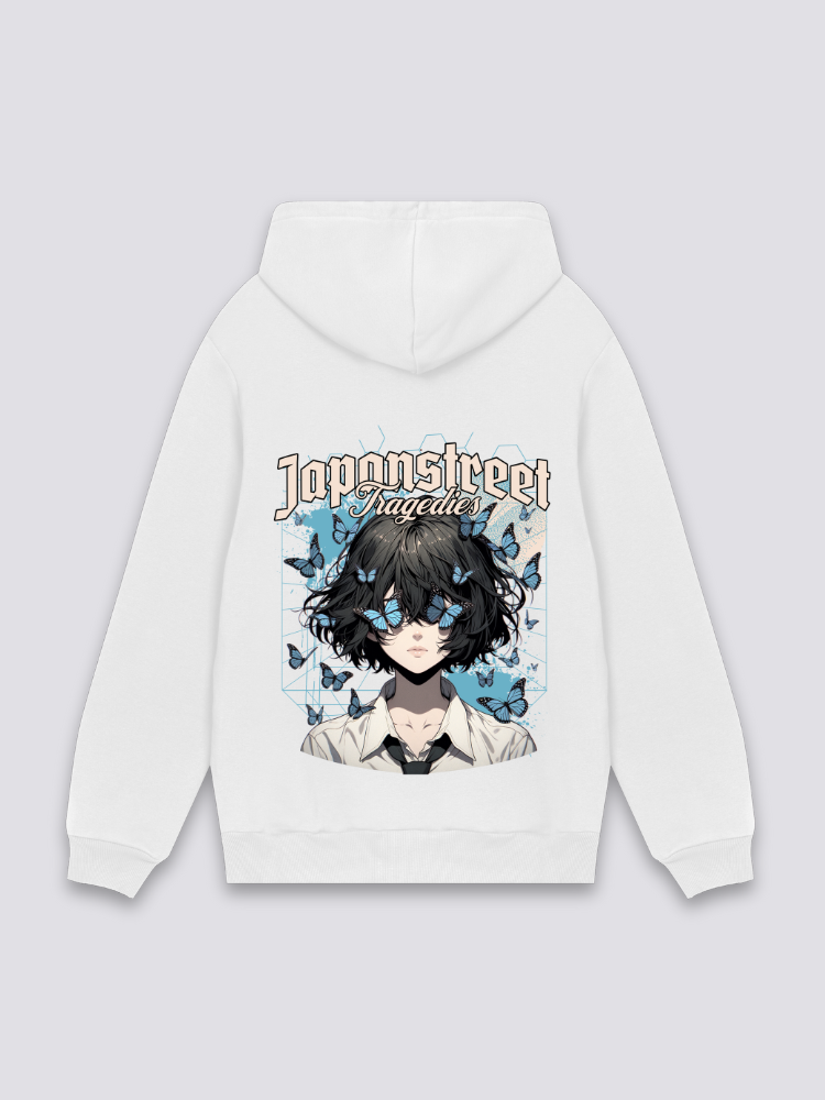 Sudadera mariposas azules estampado japonés oversize