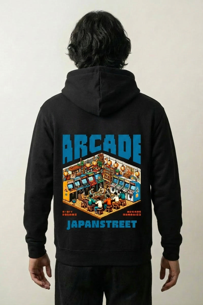 Sudadera retro gaming arcade 8-bit estampado japonés oversize Ropa Japonesa