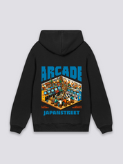 Sudadera retro gaming arcade 8-bit estampado japonés oversize