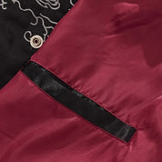 Sukajan dragón negro Kuro Ryujin poliéster dos dragones espejo streetwear japonés Ropa Japonesa