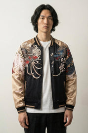 Sukajan espíritus bordados Byakko no Hi blanco poliéster tigre blanco dragón streetwear japonés Ropa Japonesa