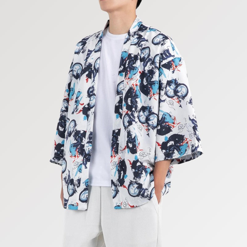 Chaqueta de punto fina para hombre con estampado atípico