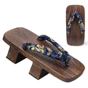 Geta japonesa Inuyama con hanao dragón dorado sobre madera marrón Ropa Japonesa