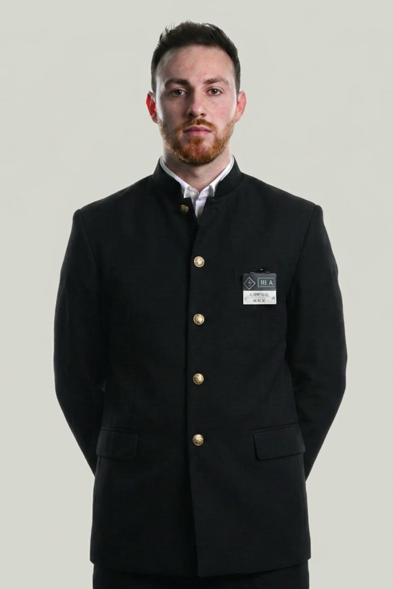 Uniforme escolar japonés hombre Gakuran chaqueta cuello mao botones dorados - Ropa Japonesa