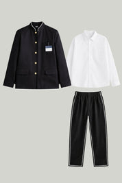 Uniforme escolar japonés hombre Gakuran chaqueta cuello mao botones dorados vista 3 - Ropa Japonesa