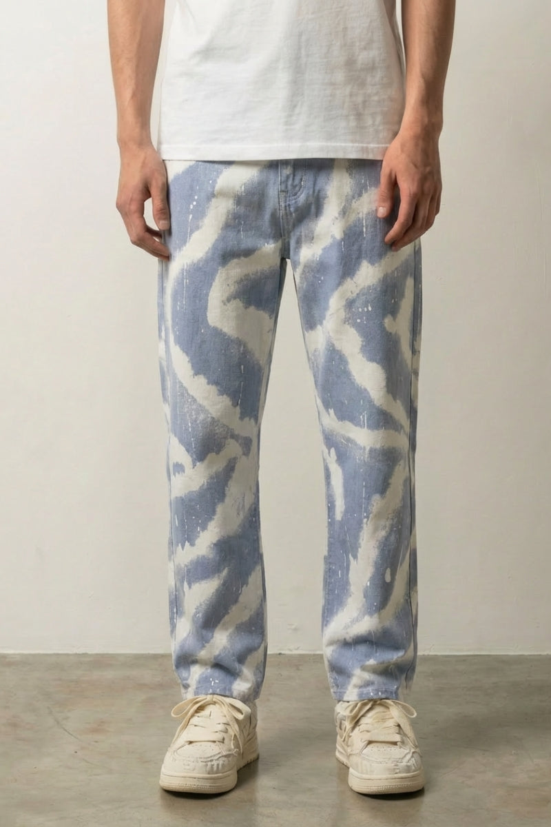 Vaqueros Tie Dye Hombre Paisley pantalón streetwear urbano japonés Ropa Japonesa