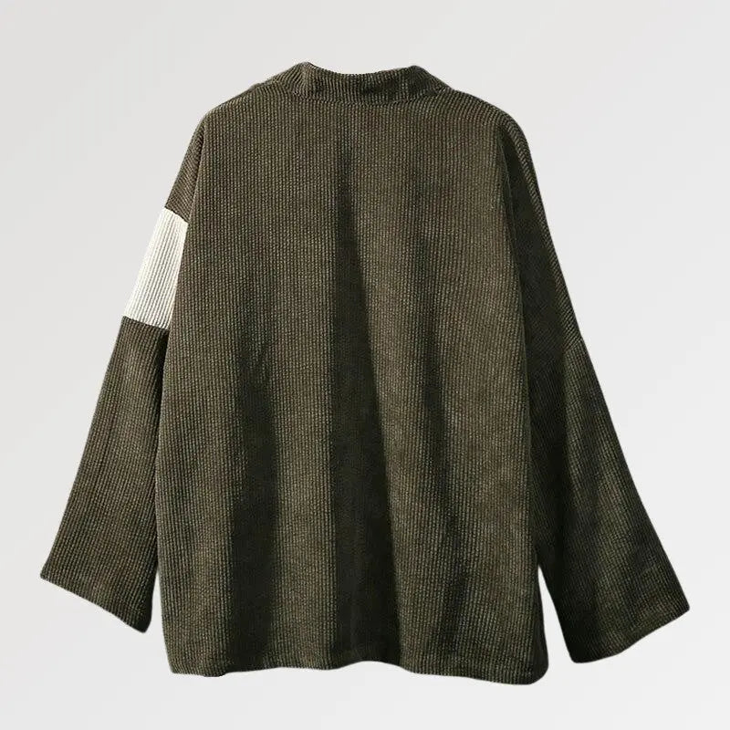 Chaqueta kimono de terciopelo con original diseño patchwork