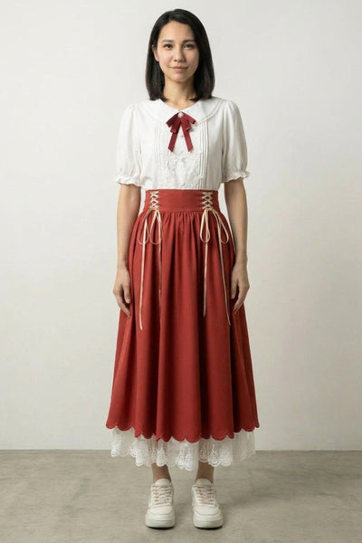 Vestido Corsé Rojo Ladrillo 'Akahime'