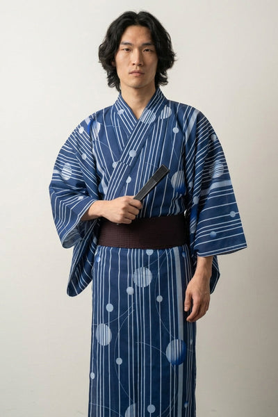 Yukata Azul Hombre 'Tamahari' Cobalto