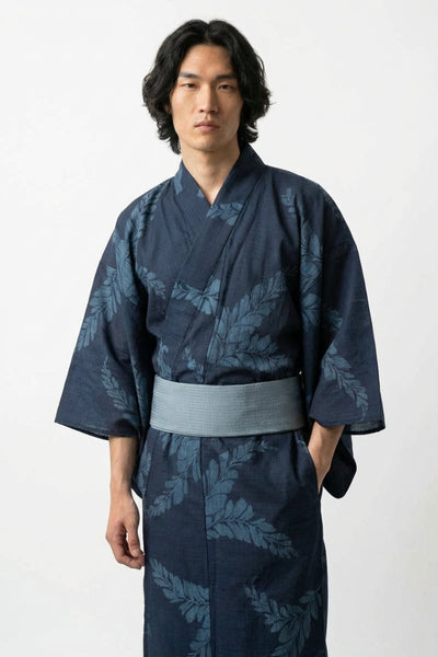 Yukata Índigo Hombre 'Shinryoku' Helechos