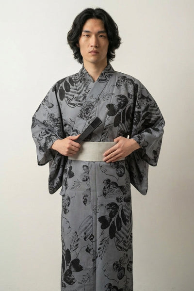 Yukata Japonés Hombre 'Kurohana' Botánico