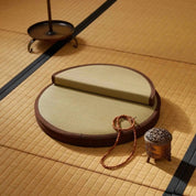 Zabuton de tatami redondo Fujida en paja de trigo trenzada verdadera Ropa Japonesa